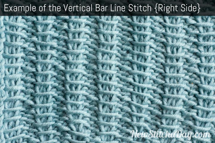 Example of the Vertical Bar Line Stitch Right Side