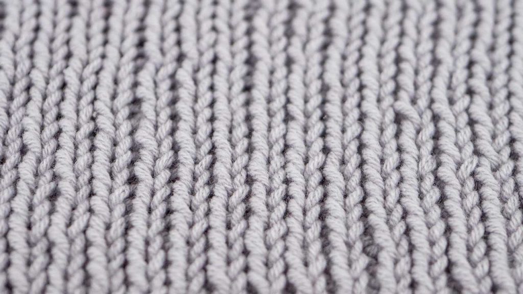 Detail of 1x1 Rib Stitch Knitting Pattern