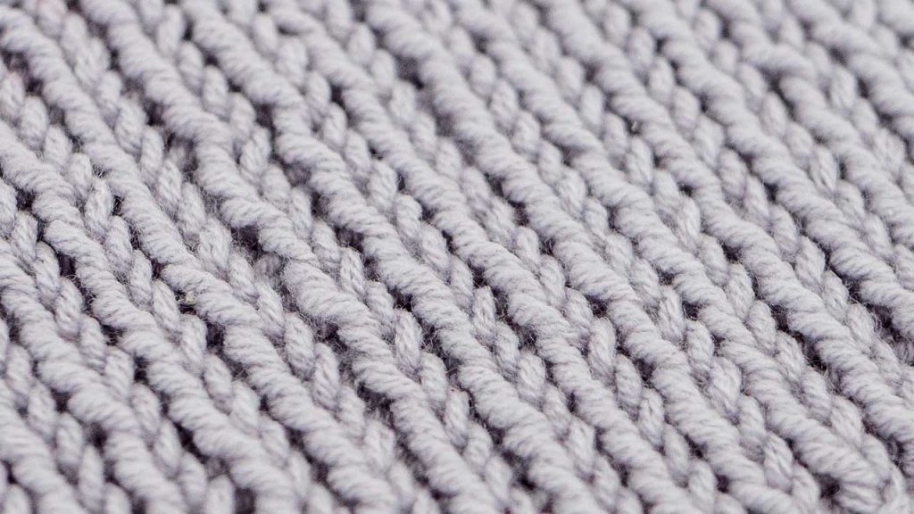 Close Up of 1x1 Rib Stitch Knitting Pattern