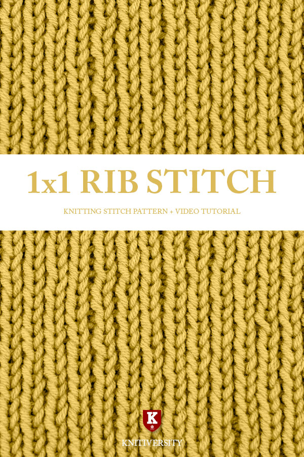 1x1 Rib Stitch Knitting Pattern Tutorial