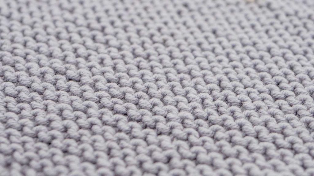 Close Up of Garter Stitch Knitting Pattern