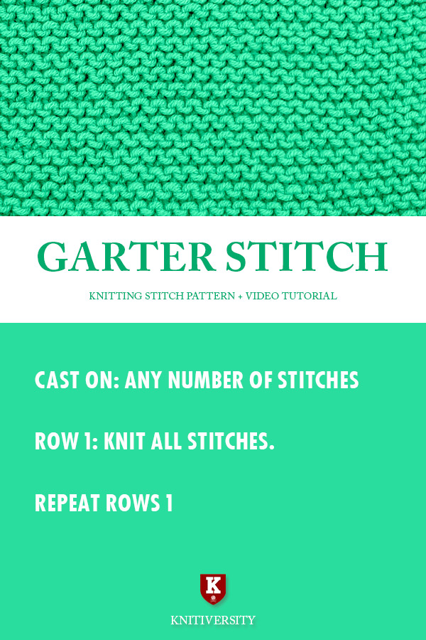 Garter Stitch Knitting Pattern Instructions