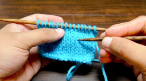 Example of Knit Stitch on Stockinette
