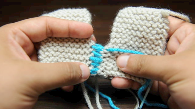 Example of Grafting Garter Stitch