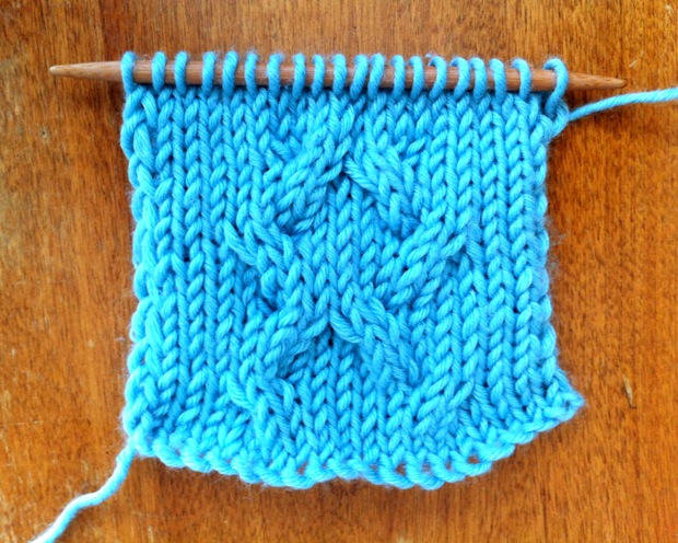 Example of the Rhombus Cable Stitch
