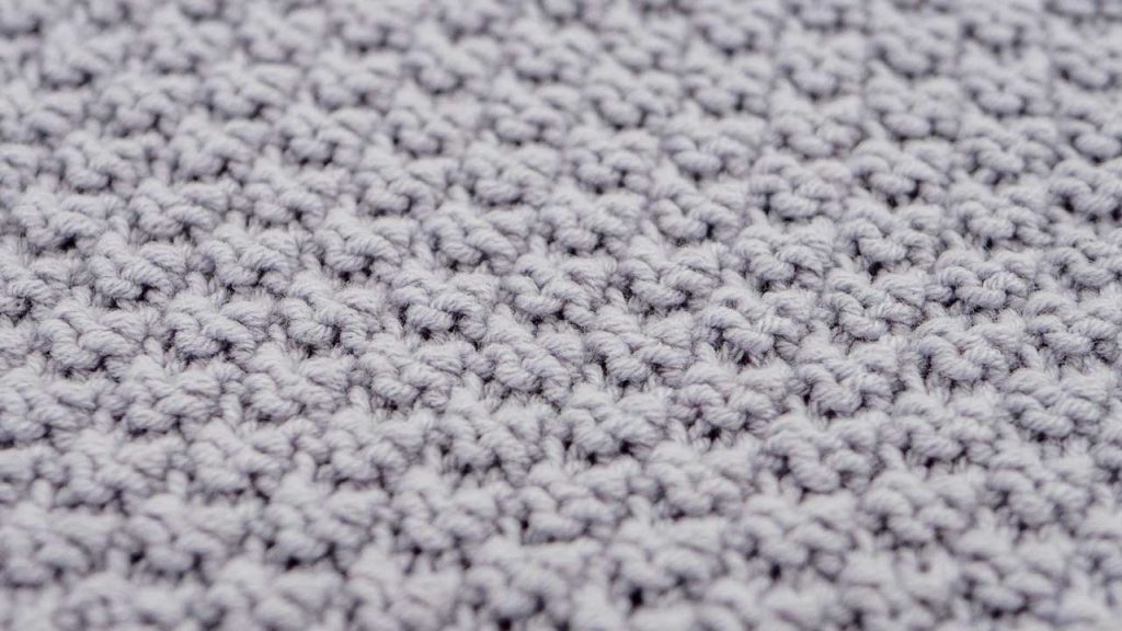 Close Up of Box Stitch Knitting Pattern