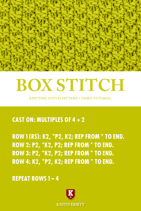 Box Stitch Knitting Pattern Instructions