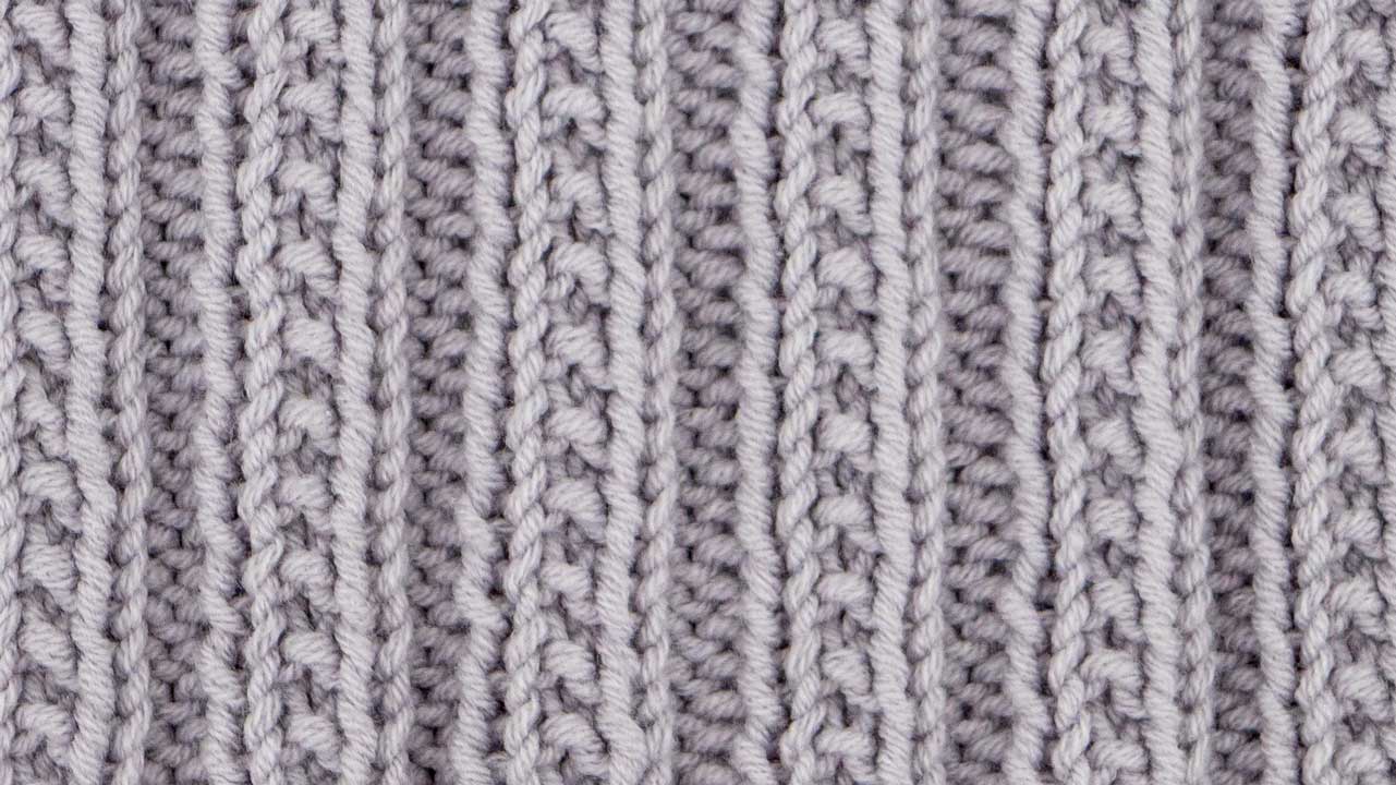 Beaded Rib Stitch Knitting Pattern (Right Side)