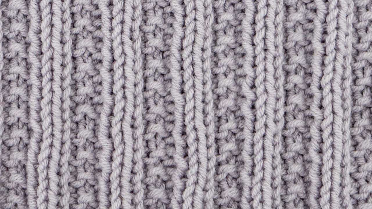 Beaded Rib Stitch Knitting Pattern (Wrong Side)