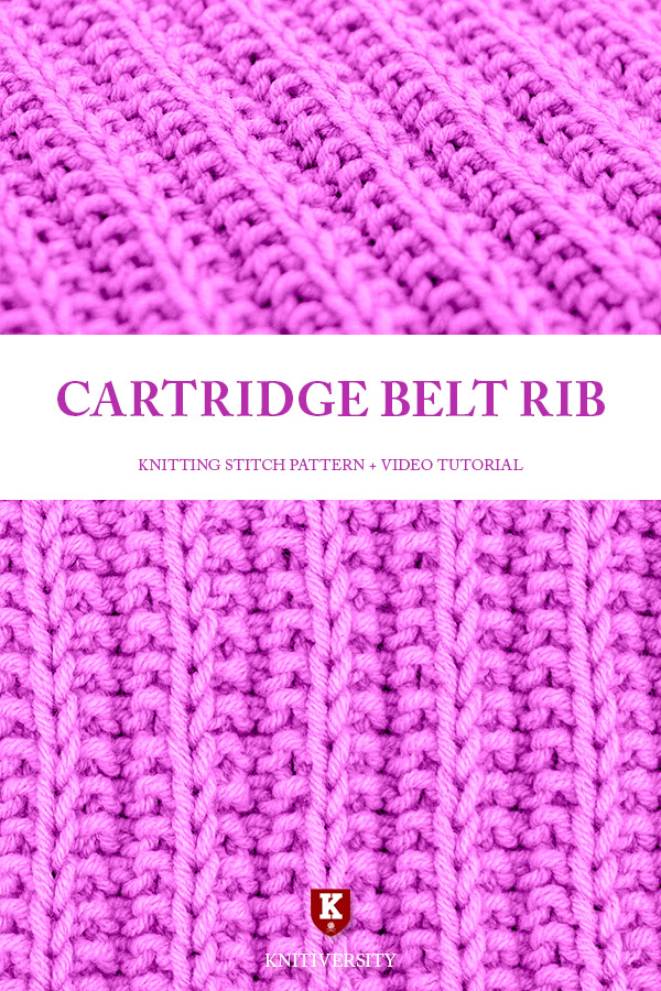 Cartridge Belt Rib Stitch Knitting Pattern Tutorial