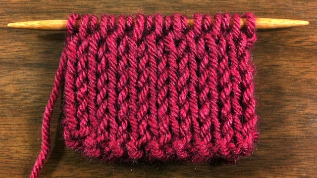 Example of the Double Knit Fabric Stitch (Right Side)