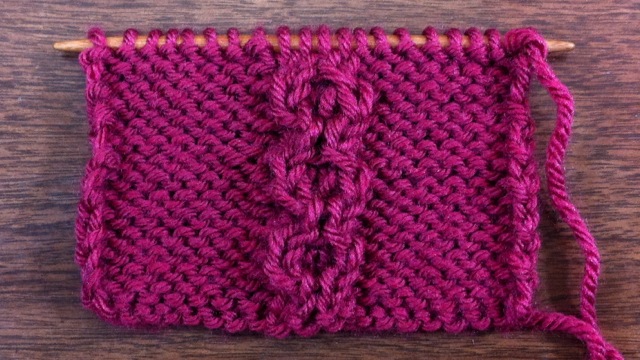 Example of the Raised Circle Cable Stitch
