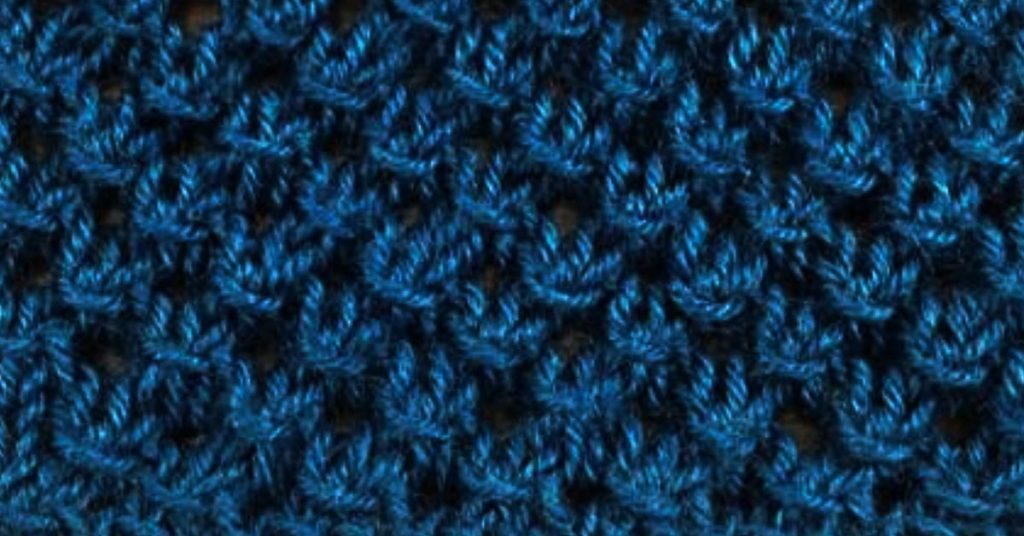 Example of the Knotted Openwork Lace Knitting Stitch Pattern