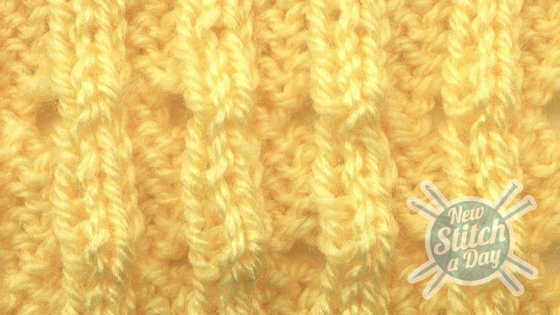 Example of the Bluebell Rib Stitch close up wrong side