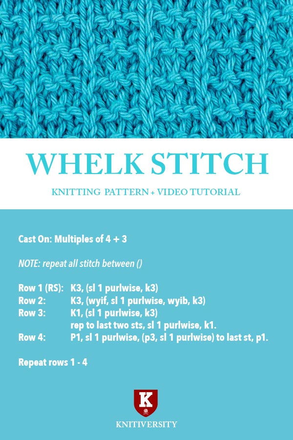 Whelk Stitch Knitting Pattern + Video Tutorial