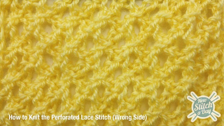 Example of the Perforated Lace Stitch wrong side