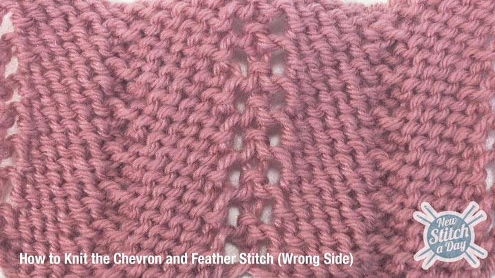 Chevron and Feather Stitch Wrong Side