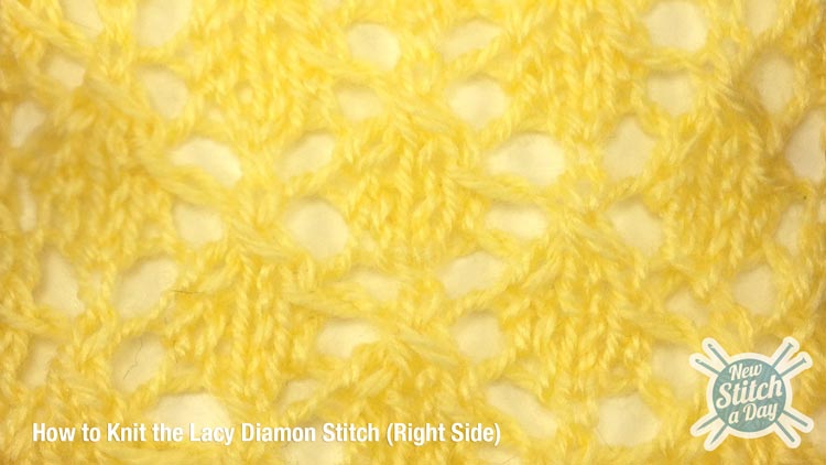 Example of Lacy Diamond Stitch Right Side
