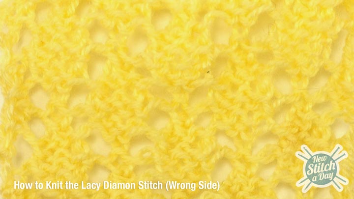 Example of Lacy Diamond Stitch Wrong Side