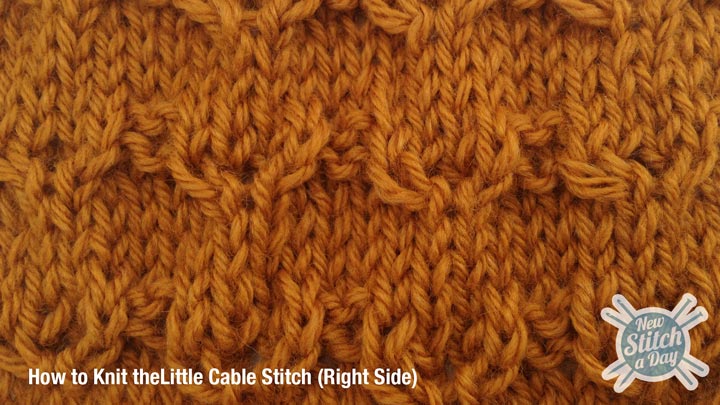 Example of How to Knit the Little Cable Stitch right side
