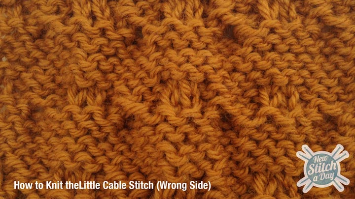 Example of How to Knit the Little Cable Stitch wrong side