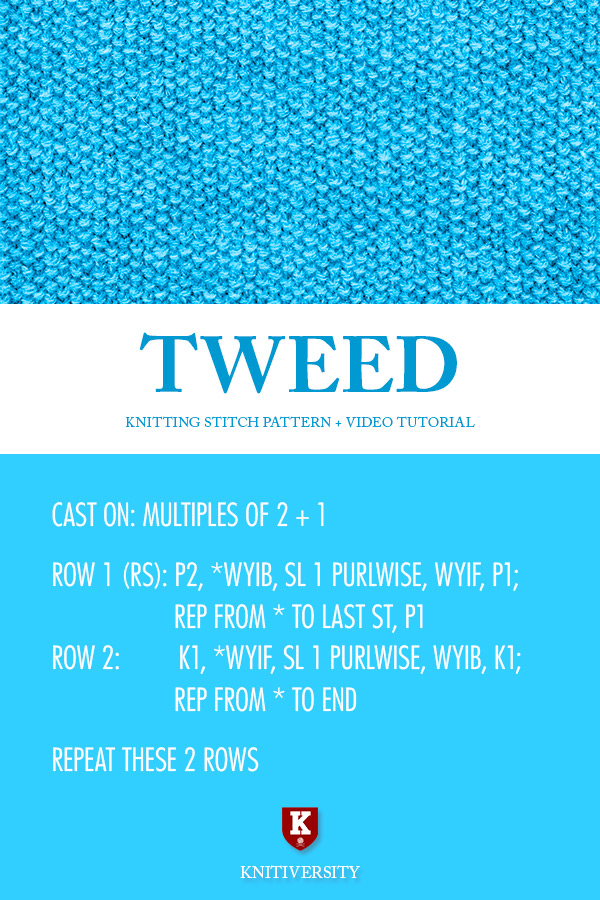 Tweed Stitch Knitting Pattern Instructions