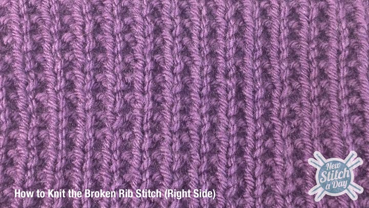 Broken Rib Stitch Right Side