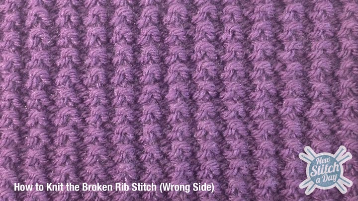 Broken Rib Stitch Wrong Side