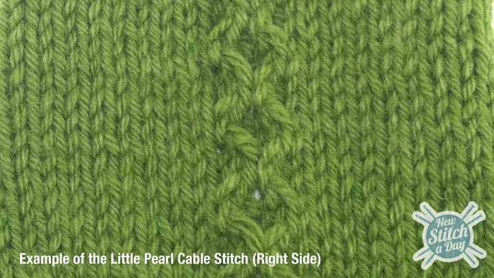 Example of the Little Pearl Cable Stitch Right Side