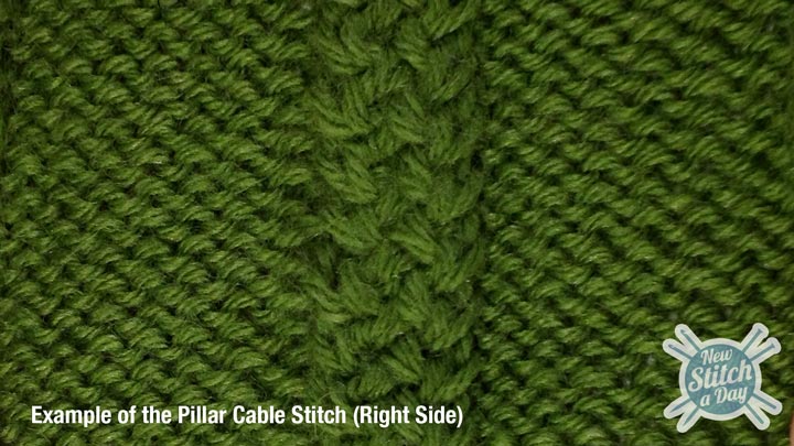 Example of the Pillar Cable Stitch Right Side