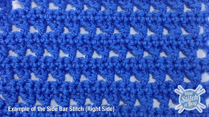 Example of the Side Bar Stitch Right Side