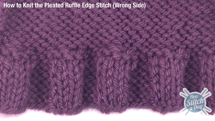 Example of the Pleated Ruffle Edge Stitch Wrong Side