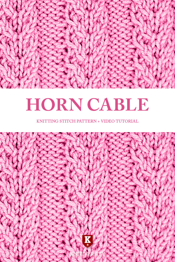 Horn Cable Stitch Knitting Pattern Tutorial