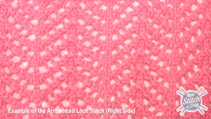 Example of the Arrowhead Lace Stitch Right Side