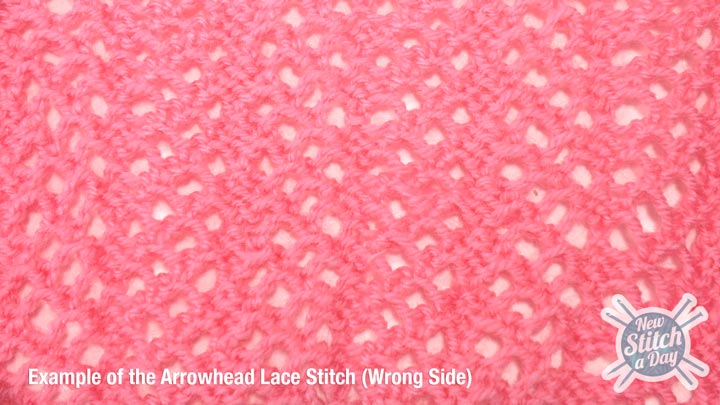 Example of the Arrowhead Lace Stitch Wrong Side