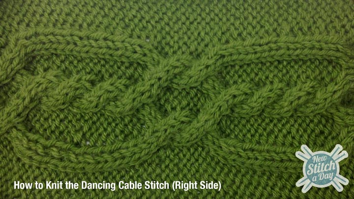 Example of the Dancing Cable Stitch Right Side