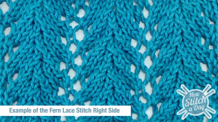 Example of the Fern Lace Stitch Right Side
