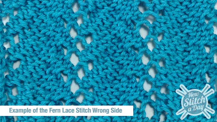 Example of the Fern Lace Stitch Wrong Side