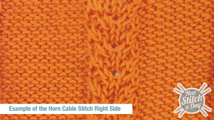 Example of the Horn Cable Stitch Right Side