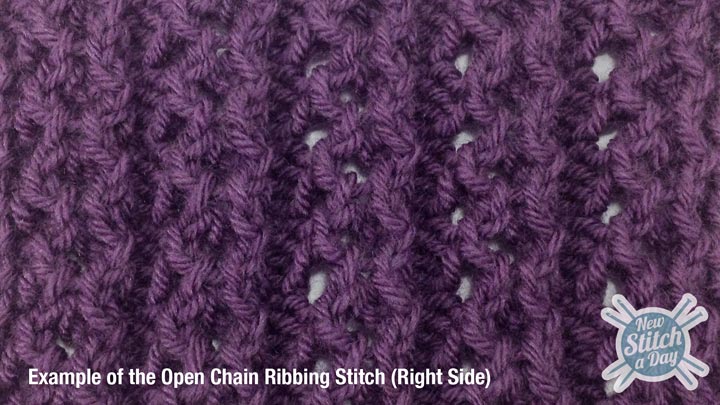 Example of the Open Chain Ribbing Right Side