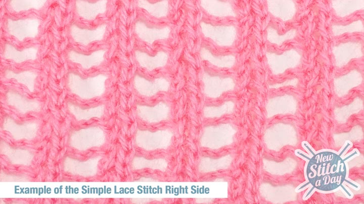 Example of the Simple Lace Stitch Right Side
