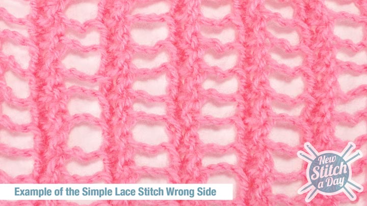Example of the Simple Lace Stitch Wrong Side