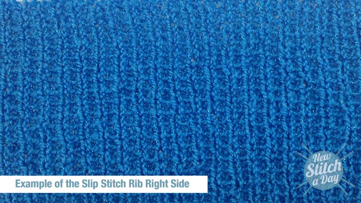 Example of the Slip Stitch Rib Right Side
