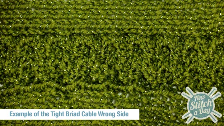 Example of the Tight Braid Stitch Wrong Side