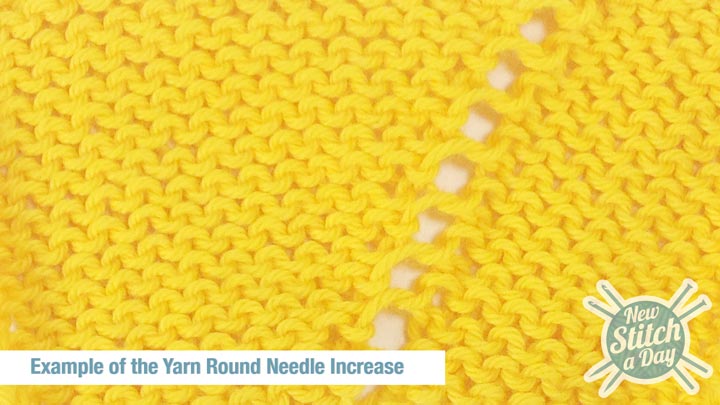 Example of the Yarn Round Needle Increase