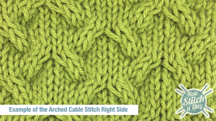 Example of the Arched Cable Stitch Right Side
