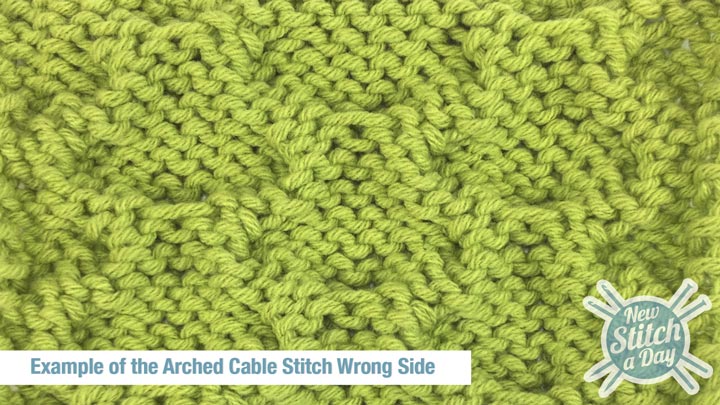 Example of the Arched Cable Stitch Wrong Side