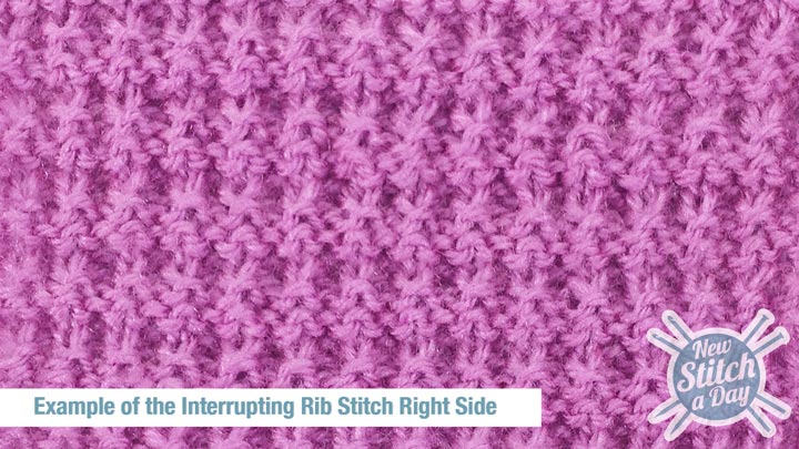 Example of the Interrupted Rib Stitch Right Side