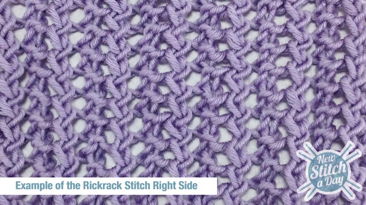 Example of the Rickrack Stitch Right Side