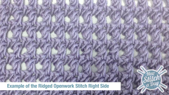 Example of the Ridged Openwork Stitch Right Side